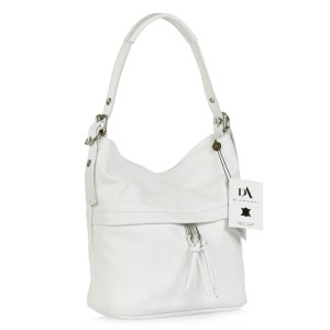 Geanta dama din piele naturala DiAmanti Modena Bianco